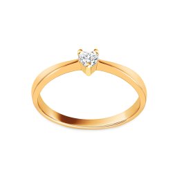 Diamantový prsten 0.100 ct Diamond heart, žluté zlato 14K BSBR069Y