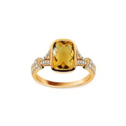 Výrazný prsten s citrínem 2,43 ct a diamanty DIHU006