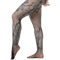 punčocháče POIZEN INDUSTRIES - HELLFIRE - BLACK - AT-HLFE-B