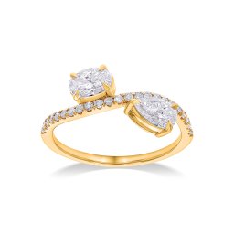 Prsten Toi et Moi s lab-grown diamanty, žluté zlato 14K IZLG1505