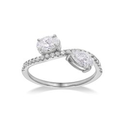 Prsten Toi et Moi s lab-grown diamanty, bílé zlato 14K IZLG1505A