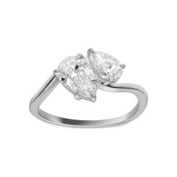 Prsten Toi et Moi s Pear lab-grown diamanty, bílé zlato 14K IZLG1517A