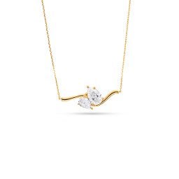 Náhrdelník Toi et Moi s Pear lab-grown diamanty, žluté zlato 14K IZLG1517NA