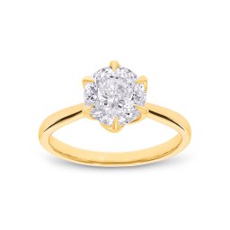 Zásnubní prsten Malíh s lab-grown diamantem, žluté zlato 14K IZLG1520
