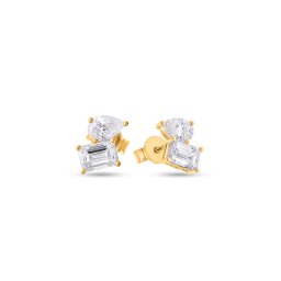 Náušnice Toi et Moi s lab-grown diamanty, žluté zlato 14K IZLG1521