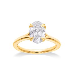 Zásnubní prsten s oválným lab-grown diamantem, žluté zlato 14K IZLG1526