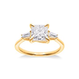 Prsten s Princess lab-grown diamantem, žluté zlato 14K IZLG1527