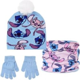 Sun City Souprava čepice, nákrčník a rukavice Lilo a Stitch 54