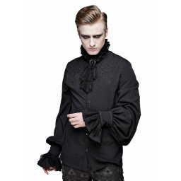 košile pánská DEVIL FASHION - Crass Melody Gothic Embroidered Shirt With Necktie - SHT04101