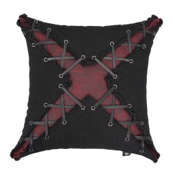 polštář DEVIL FASHION - Punk Black and Red - LS006