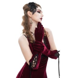 rukavice DEVIL FASHION - Wine Velvet - GE02502