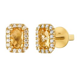 Silvego Zlaté náušnice Nalaya ze žlutého zlata s přírodním citrínem a Brilliance Zirconia - FNN33380EGYCI