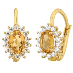 Silvego Zlaté náušnice Keegan ze žlutého zlata s přírodním citrínem a Brilliance Zirconia - FNN33331EGYCI