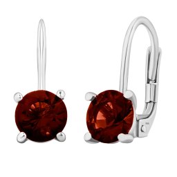 Silvego Zlaté náušnice Raya z bílého zlata s přírodním granátem - FNN33398EGWGA