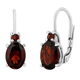 Silvego Zlaté náušnice Arane z bílého zlata s přírodními granáty - FNN33399EGWGA