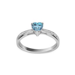Prsten s topasovým srdcem 0,30 ct a diamanty BSBR025A