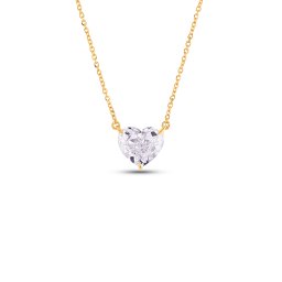 Briliantový náhrdelník s heart lab-grown diamantem, žluté zlato 14K IZLG1523
