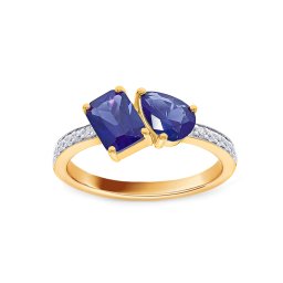 Diamantový Prsten Toi et Moi s lab-grown safíry, žluté zlato 14K IZLG1535Z
