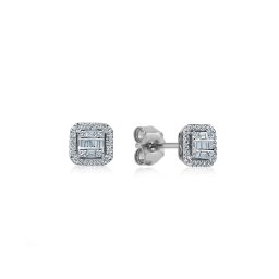 Půvabné diamantové náušnice Jaelyn, bílé zlato 14K KU2189A