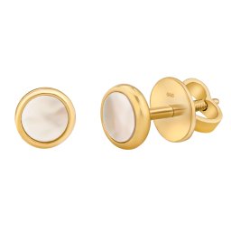 Silvego Zlaté náušnice Norica pecky ze žlutého zlata s přírodní perletí - FNN33386EGYMP