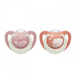 Dudlík NUK First Choice Night 0-6m 2 ks Bunny/Sheep, vel. 0-6 m