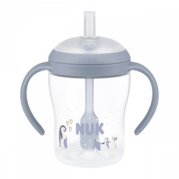 Kojenecká láhev NUK Perfect Match na učení s brčkem PENGUIN 150 ml
