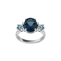 Prsten z bílého zlata s londen blue topasem 3,9ct DIHU089A