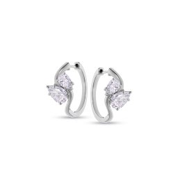 Náušnice Toi et Moi s Pear lab-grown diamanty, bílé zlato 14K IZLG1517AN