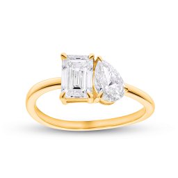 Symbolický prsten Toi et Moi s lab-grown diamanty, žluté zlato 14K IZLG1540