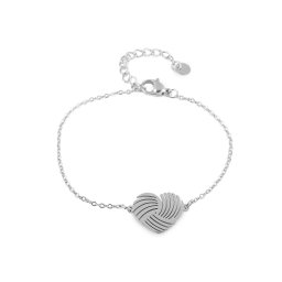 Náramek z nerezové oceli srdce, barva 1 stříbrná