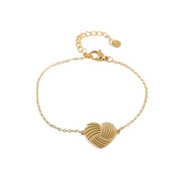Náramek z nerezové oceli srdce, barva 2 zlatá