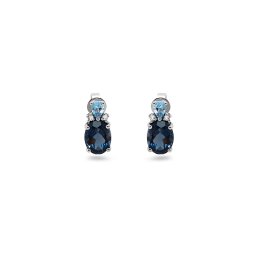 Náušnice z bílého zlata s london blue topasem 5,05ct DIHU089NA