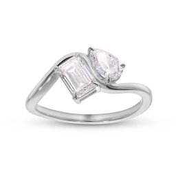 Lab-grown diamantový prsten Toi et Moi, bílé zlato 14K IZLG1539A