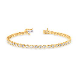 Bezel tenisový náramek s Marquise Lab-grown diamanty 3,50ct, žluté zlato 14K IZLG1553
