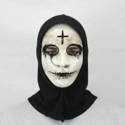 Jeptiška strašidelná hororová - maska na obličej a hlavu na Halloween či karneval