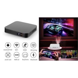 Mini projektor přenosný outdoor SMART Wifi se 4K s LED + Android 13.0 až do úhlopříčky 300"