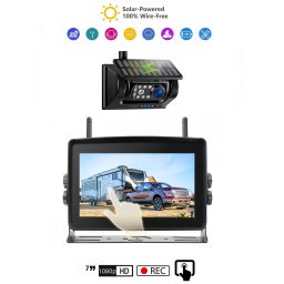 Parkovací set solární 7" monitor + 1x WiFi HD magnetická kamera s IR LED + IP69 + baterie 9600 mAh