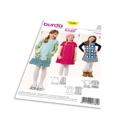Střih Burda 9380 - Dětské áčkové šaty