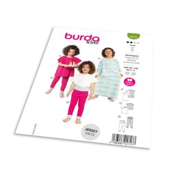 Střih Burda 9218 - Dívčí legíny a noční košile