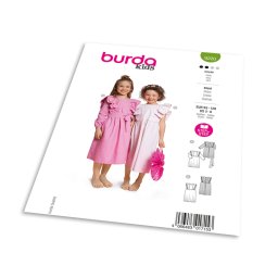Střih Burda 9220 - Dívčí slavnostní šaty s volánky