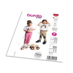 Střih Burda 9222 - Dětské elastické kalhoty