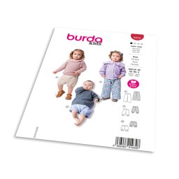 Střih Burda 9202 - Dětské bavlněné kalhoty a kraťasy s elastickým pasem