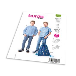 Střih Burda 9209 - Chlapecké tričko se stojáčkem a košile s krátkým rukávem a náprsní kapsou