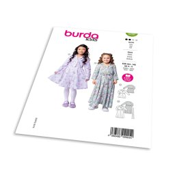 Střih Burda 9206 - Dívčí košilové šaty