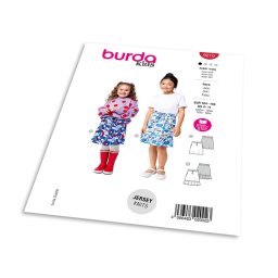Střih Burda 9210 - Dívčí minisukně se stahovací šňůrkou v pase