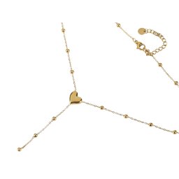 Náhrdelník typu Y do výstřihu z nerezové oceli, barva 2 zlatá