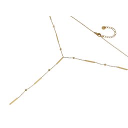 Náhrdelník typu Y do výstřihu z nerezové oceli, barva 2 zlatá