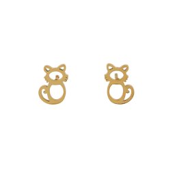 Náušnice z nerezové oceli kočka, barva 2 zlatá