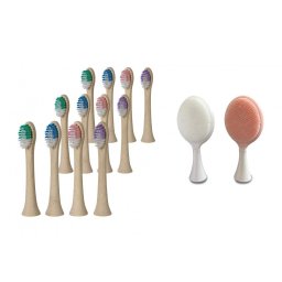 KOMA Sada 12 náhradních certifikovaných bambusových hlavic pro kartáčky Philips Sonicare HX6014 + DÁREK Čistící pleťové kartáčky