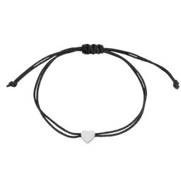 Náramek shamballa srdce z nerezové oceli, barva 1 černá stříbrná